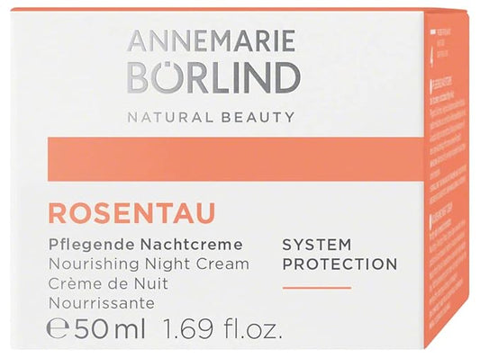 ANNEMARIE BÖRLIND – ROSE DEW Nourishing Night Cream – protecting and firming facial care, with Alpenrose extract and Avocado Oil, vegetarian, 1.69 Fl. Oz.