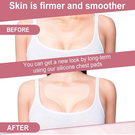 Chest Wrinkle Patches, Reusable Hydrogel Anti Aging Chest Pads, Hypoallergenic Silicone Gel Anti Wrinkle Tape for Side Sleeping, Neck & Décolleté, Smooth Fine Lines (chest-2 Pcs)