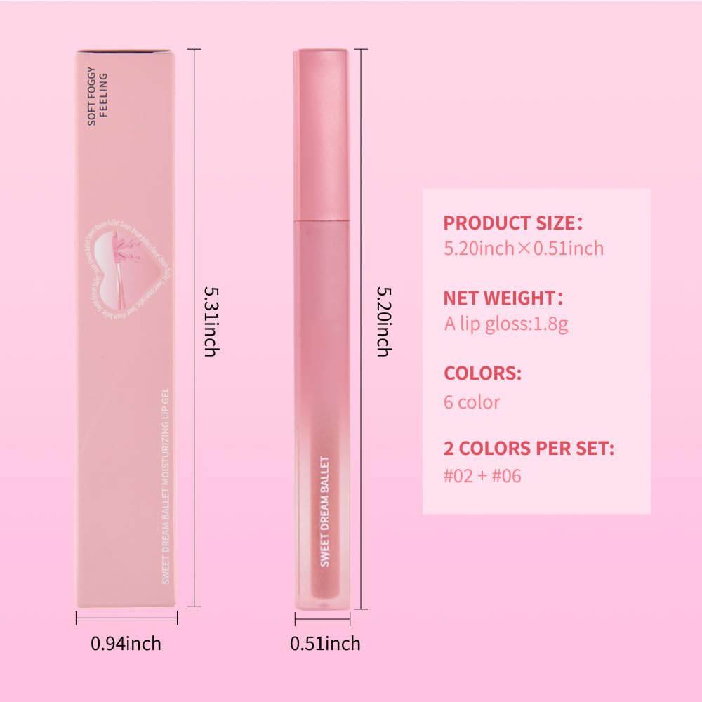 BINGBRUSH 2Pcs Velvet Light Matte Lip Tints – Colorstay Lipstick Highly Pigmented, Long-Lasting Lip Stain,Moisturizing, Waterproof, Lightweight Soft Lip Cream,Smudge-Proof & Fade-Resistant