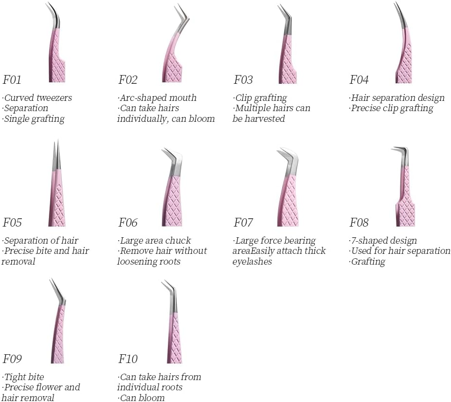 Eyelash Extension Tweezers,Fiber Tip Grip Boot Volume Lash Tweezers,Professional Pointed Lash Extension Tweezers for Easy Lash Application and Removal-F02