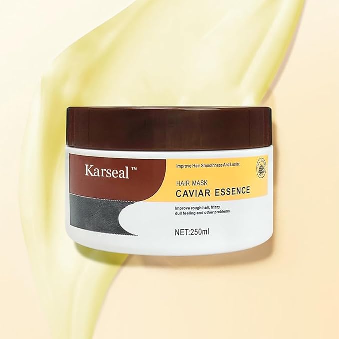 Caviar Essence Hair Mask, Deep Repair Conditioning Treatment for Dry or Damaged Hair, Enriched Collagen, Vitamins and Proteins, Repair Hair Soft and Shiny, 8.45 oz 250ml