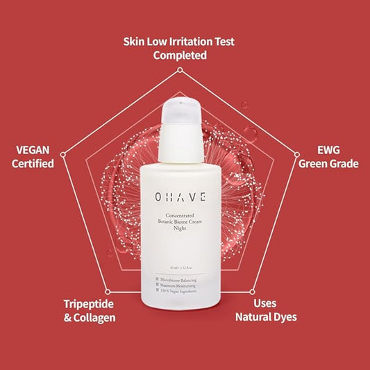 Night Cream – Vegan Formula, Natural Ingredients, Skin Hydration & Firmness Care, Cruelty-Free, Dermatologist Tested - 45ml