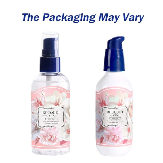 BOUQUET GARNI Deep Perfume Hair Serum White Musk Fragrance - Anti-Frizz Hair, Quick Absorption, Long-lasting (Containing Amino acids, Proteins, Hyaluronic Acids, Vegan Oils) - 3.4 oz