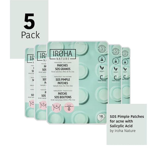 Pimple Patches (90 patches) + Facial Charcoal Masks (5 Masks) - Salicylic Acid Pimple Buttons & Face Mask for Skin Care with Activated Charcoal, for acne-prone skin, Vegan - Total Bundle 10 pieces