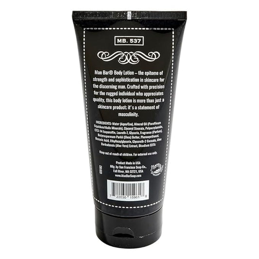 San Francisco Soap Company Man Bar Body Lotion - Midnight Amber (6 oz) | Long Lasting | Created with the Man in Mind |