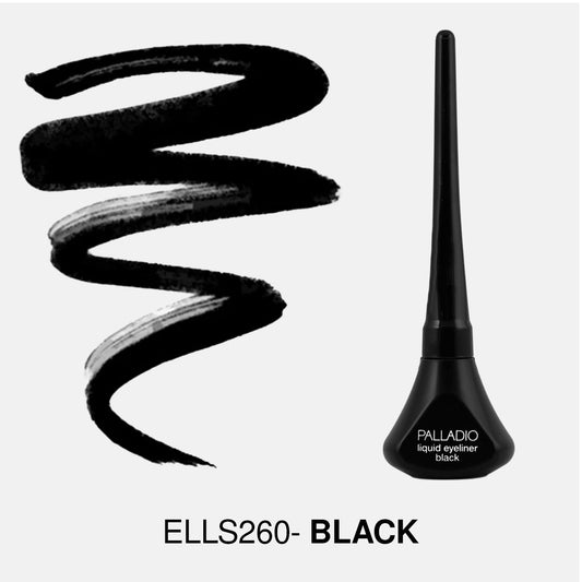 Palladio Liquid Eyeliner, Black, Highly Pigmented, For Intense Eye Definition, Smear-proof Liquid Eyeliner, Includes Easy Grip Wand and Felt Tip Applicator