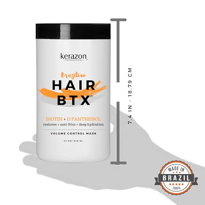 KERAZON Brazilian Hair BTX Treatment mask 32oz 946ml provides repair for damaged, dry, smoothing. New packaging, original formula. Salon size