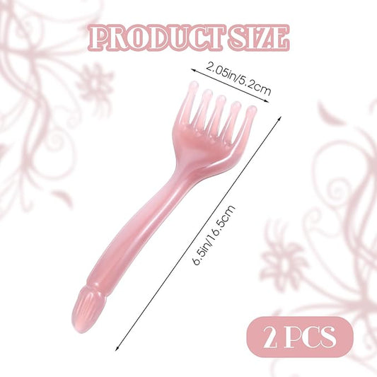 2PCS Head Scalp Massagers, Resin Hair Growth Scalp Combs Handheld Five Claw Massage Tool, Portable Face Body Head Scratcher, Meridians Massager Manual Gua Sha Hair Brush for Women Men