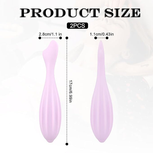 2pcs Face Massage Rollers, 6.99x1.1x0.43in Silicone Facial Rollers Reliable Face Massager Tool Face Skin Care Face Guasha Stick Body Gua Sha Relax for Women(Pink,Purple)