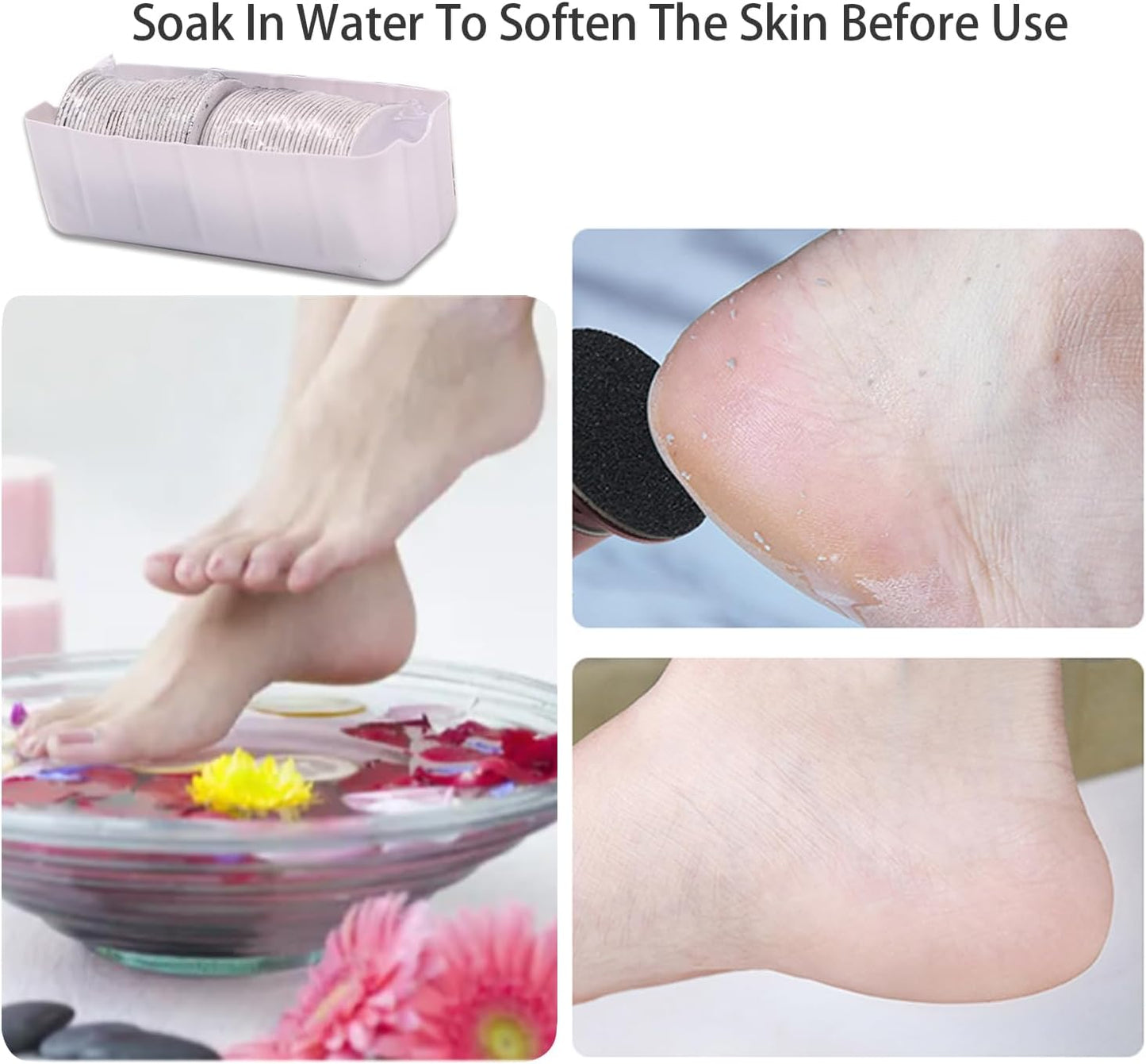 60 Pieces Replaceable Foot Sandpaper Discs for Electric Foot File Adjustable Speed Callus Remover Machine Feet Hard Dead Skin Removal(Super Smooth 180 Grit)