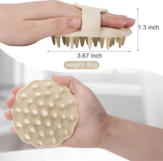 Scalp Massager Hair Growth, Scalp Scrubber Wiht Silicone Bristles, Head Massager Scalp, Wet Dry Hair Care Scalp Scrub for Women Man (White)