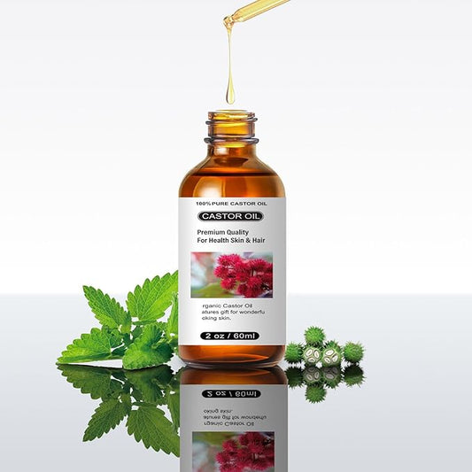 Castor Oil - Carrier Oil for Hair Growth, Relaxing Massage and Body Oil, Castor Oil for All Hair Types and Skin(Castor Oil, 2 Fl Oz)