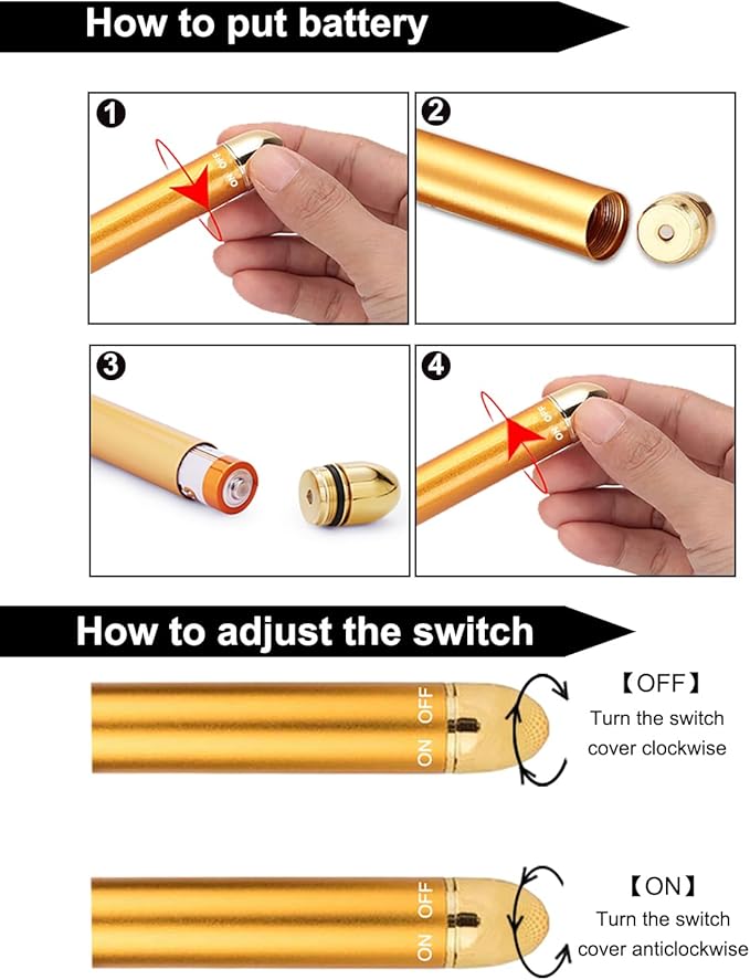 Amirce Face Massager Roller Golden 3D Roller Electric Facial Roller and T Shape Facial Roller Massager Kit Face Roller