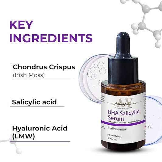 BHA Salicylic Serum For Oil Control - 30ml | Face Serum for Oily skin, Spot Marks and Deep Hydration | For All Type Skin