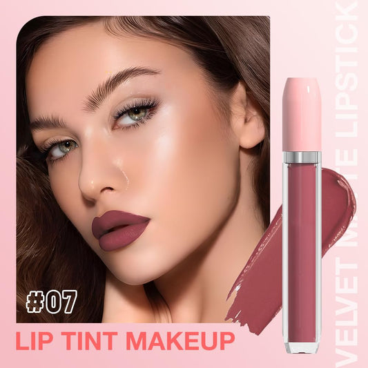 BINGBRUSH Super Matte Longwear No-Budge Stay On Smudge Proof Liquid Lipstick Long Lasting Makeup for Women,Highly Pigmented Color and Instant Shine, Cheeky