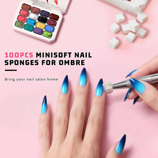 Sponge Pat Paint Nail Gel, Ombre Nails Gradient Gel Nail Blush Blooming Aura Nails Drawing Stripper Floral Painting DIY Nail Art, No Wipe, UV/LED Curing (16 Colors i)