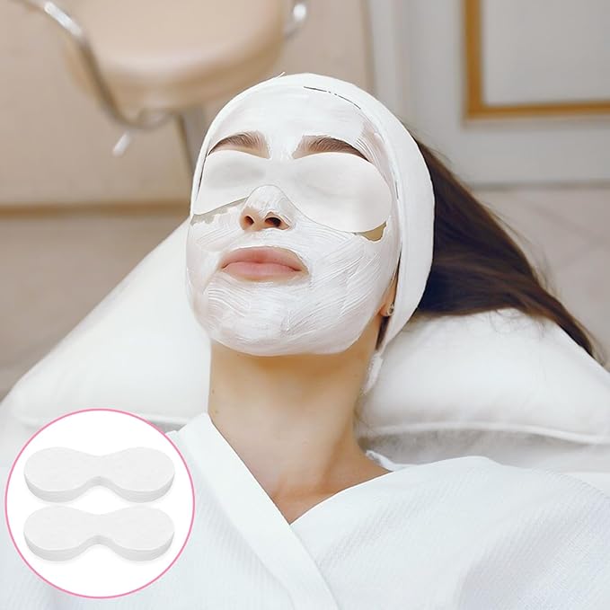 Disposable Non Woven Eye Care, 200 Sheets Eye Mask Paper Disposable Sheets Eye Covers Cotton Cosmetic Facial Eye Covers Skincare Spa Paper, DIY Clear Beauty Sheets for Makeup Beauty Tools