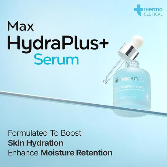 tHermoCEUTICAL Max HydraPlus+ Serum - Centella Asiatica for Face, Anti-Aging Serum with Hyaluronic Acid, Intense Hydration Moisture Formula, Enhanced Moisture Absorption, 1.01 fl. oz