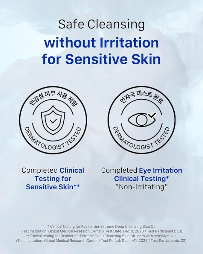 Real Barrier Extreme Deep Cleansing Blue Oil 6.76 Fl Oz, Removes Makeup, Sebum & Blackheads, Hydrating & Gentle on Skin, Low-Irritation Pore Cleansing, Korean Skincare