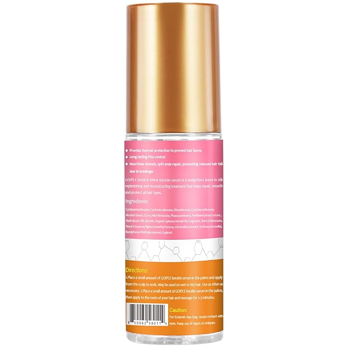 Keratin Protein Hair Serum Keratin Styling & Moisturizing Oil - Anti Frizz Control Nourishes & Repair Keratin Hair Serum Oil for Dry Damaged Hair Heat Protectant Serum for Shine Prevent Hair Burns