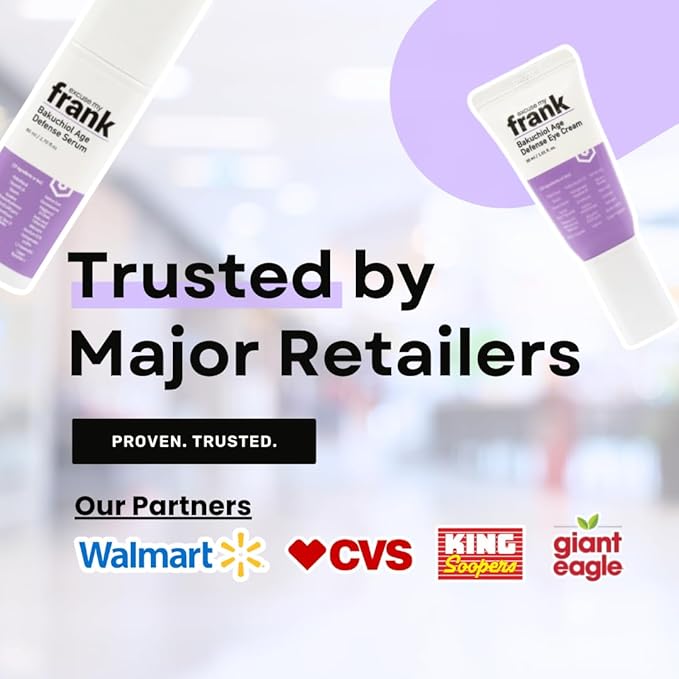 Excuse My Frank Age Defense Bakuchiol Korean Serum, Natural Retinol, Dark Spot Serum, Anti aging, Fine Lines & Wrinkle Care, Collagen Boost, Skin Barrier, Firming, Fragrance Free, Vegan 2.7 fl oz