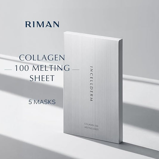 Incellderm Collagen 100 Melting Sheet Mask | Collagen-Infused Formula | Ultra-Fine Fiber Technology for Optimized Absorption and Hydration | Supports Skin Smoothness and Elasticity