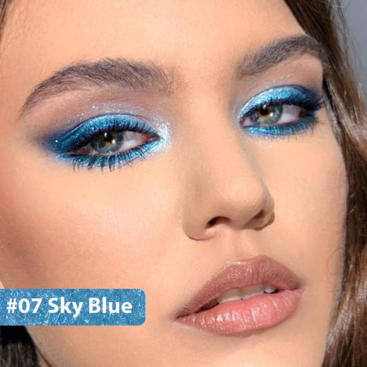 evpct 1Pcs Sky Royal Cobalt Blue Color Gel Glitter Eyeliner Pencils Set for Women Waterline Waterproof Smudge Proof lapiz de ojos delineador de ojos contra el agua Eye Liner Makeup,07# Blue