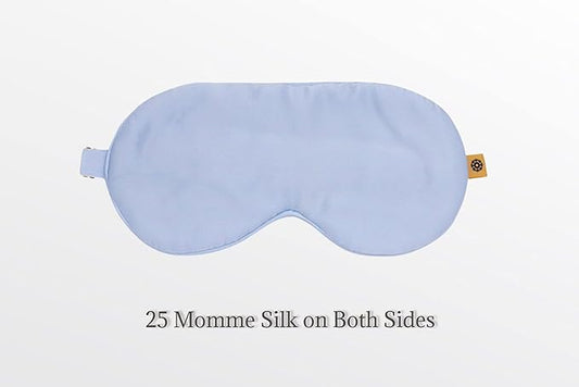 Premium 25 Momme Mulberry Silk Eye Mask for Sleeping (Frosty Blue)