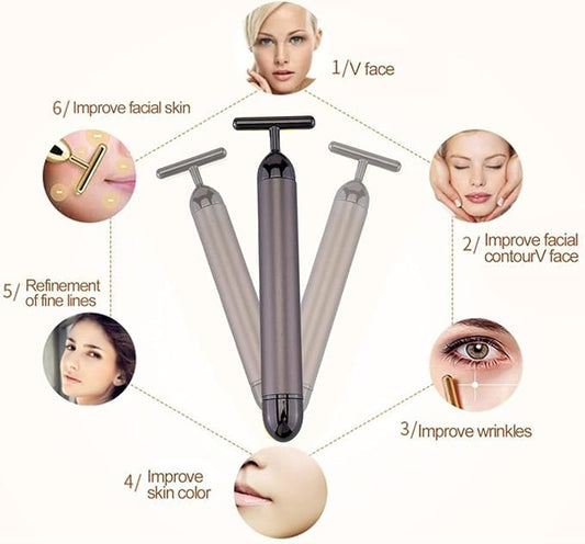Beauty Bar Gold Face Massager for Skin Care T-Shape Facial Massager Tools Face Lifting