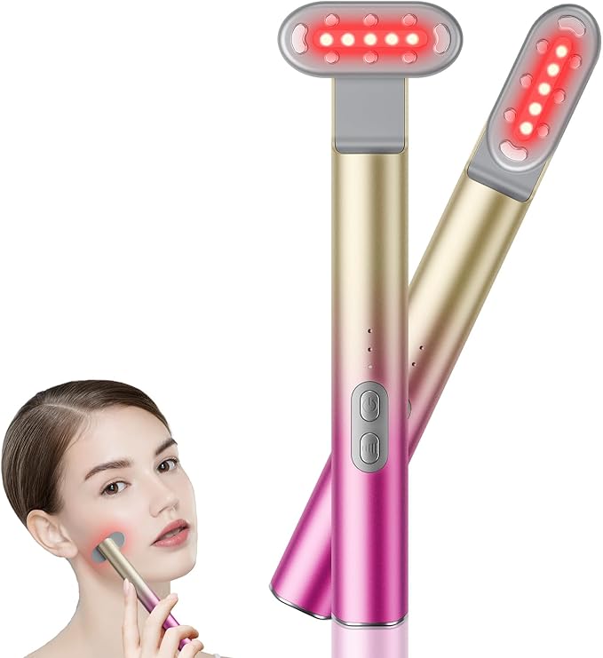 7 in 1 Red-Light-Therapy,Red Light Therapy for Face Eye Skincare Equipment at Home,Red for Skincare & Blue Rejuvenation Tool (Gradient Purple Pink)