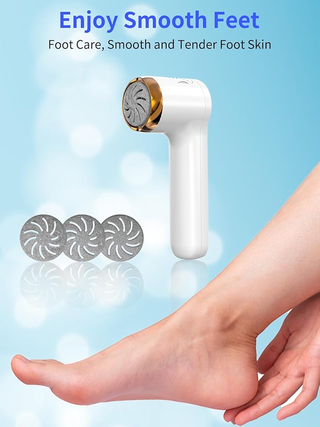 Electric Feet Callus Remover (with Dander Vacuum), USB Rechargeable Pedicure Device for Foot Care, Portable Power Foot File Tool for Dead Hard Skin Remove, Make Your Feet Soft Smooth