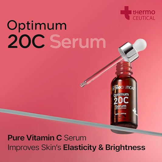 tHermoCEUTICAL Optimum 20C Serum - Pure Vitamin C Serum Enrichment, Radiance Boost, Even Skin Tone, Enhances Elasticity, Luminosity, Rapid Absorption, Irritation-Free, 1.05 fl. oz