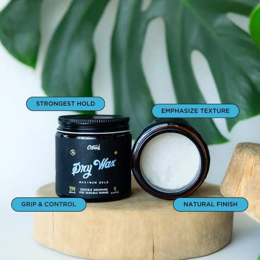 O'Douds Dry Wax - Natural, Dry & Malleable Styling Hair Wax - Strong Hold with a Neutral Finish - Bergamot & Green Tea Scent (4oz.)