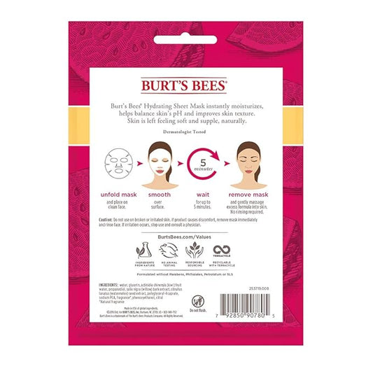 Burt's Bees Hydrating Sheet Mask With Watermelon 1 Pc (Pack of 2)