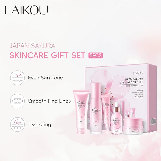 Skin Care Set, Skincare Gift Set, Skin Care Routine Kit for Women, Teen Face Care Kit Girls with Cleanser, Toner, Eye Cream, Serum, Essence Cream Mother's Day Christmas Birthday Daughter Wife