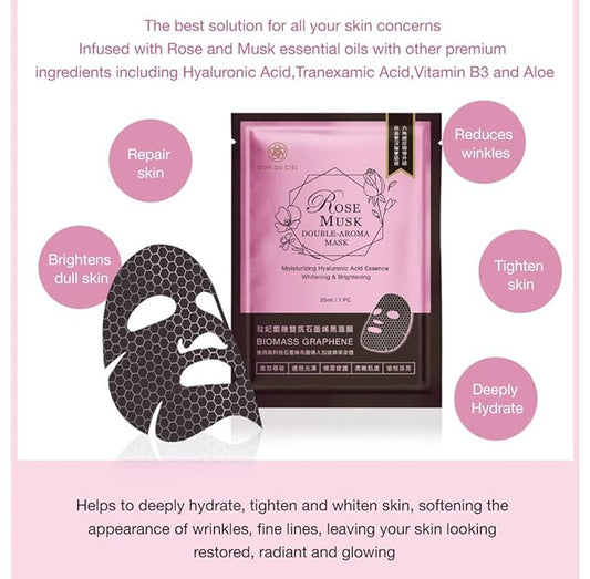 Rose & Musk Moisturizing and Anti-Aging Facial Mask-4pcs