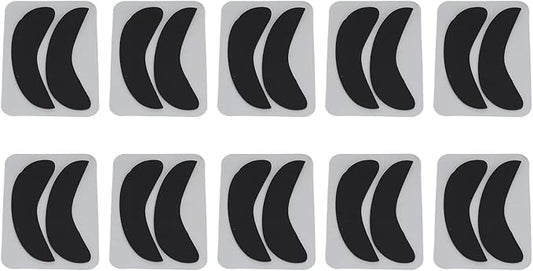 10 Pairs Half Moon Shaped Reusable Under Eye Pads for Eyelash Extension Excellent Silicone Under Eye Pads for Lash Extension with Individually Package (Black)