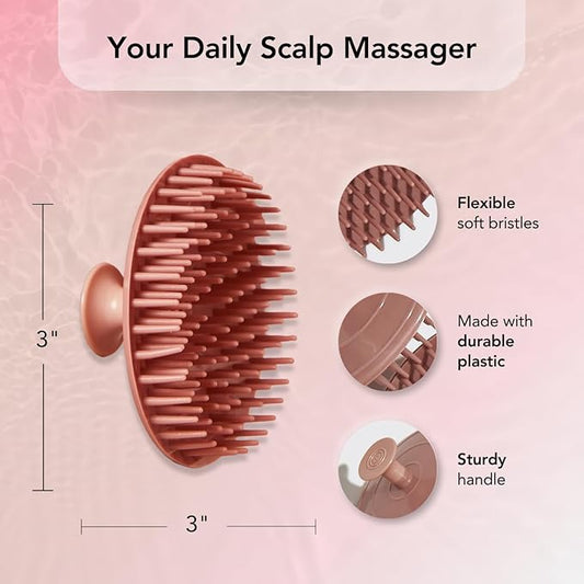 Kitsch Scalp Massager for Hair Care - Scalp Scrubber, Shampoo Brush & Exfoliator for All Hair Types - Relaxing & Exfoliating - Terracotta