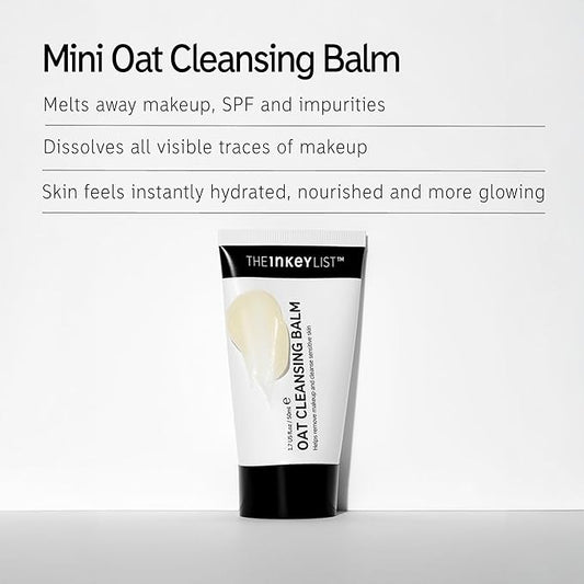 The INKEY List Mini Oat Cleansing Balm, Rich Balm Removes Makeup and Impurities, Reduces Redness, Travel Size, 1.69 Fl Oz each