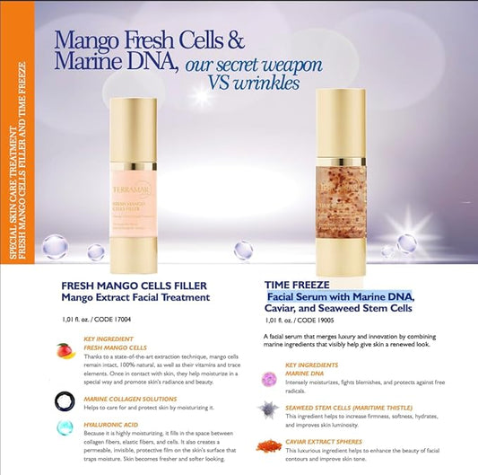 Terramar TIME FREEZE Anti-Aging Facial Serum - with Marine DNA, Caviar & Seaweed Stem Cells - Firms, Revitalizes, Hydrates for Youthful Skin