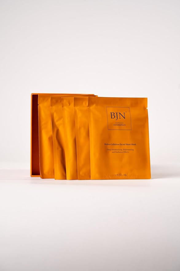 Luxury (5pack) Hydro Cellulose Lotion Facial Sheet Masks for Skin Care & Beauty - Natural Ingredients for Deep Hydration, Moisturizing, Rejuvenation, and Radiance