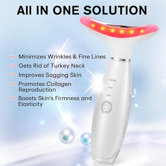 Facial Massager,Neck Face Massager Tool,3 Mode Massage with Heat,Portable Beauty Instrument for Skin Care Women Gift