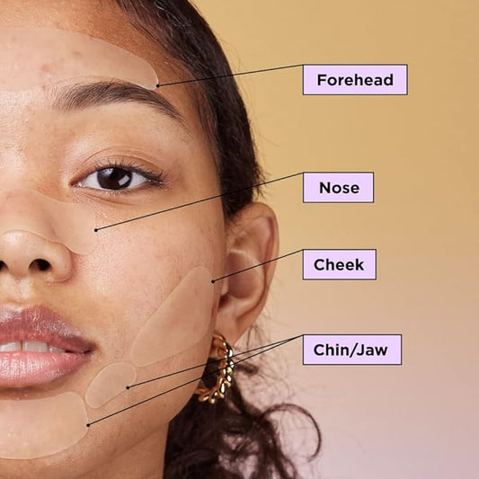 ZitSticka Hydrocolloid Surface Area Pimple Patches for Face - Clarifying Pore & Blemish for Large Zit T-Zone Coverage - Zit Sticker Absorbs Oil, Unclogs Pores, & Targets Clusters (FACE MAP 2PC)