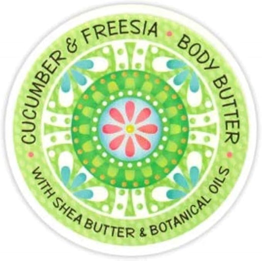 Greenwich Bay Trading Co. Scented Botanic Body Butter - Luxurious Hydration with Shea & Cocoa Butter, Enriched with Vitamin E - 8 Ounce Tub (8 oz., Cucumber & Freesia)