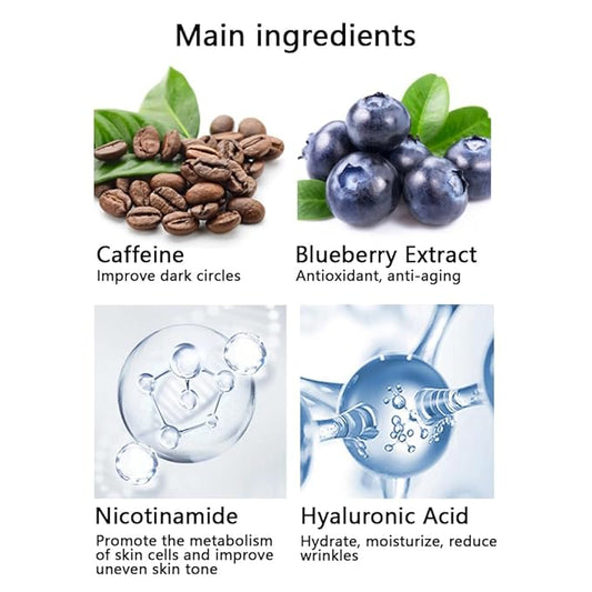 Professional Caffeine Eye Masks, Under Eye Patches for Puffy Eyes, Eye Masks for Dark Circle, Wrinkles and Fine Lines, Rejuvenating and Refreshing Eye Masks with Caffeine