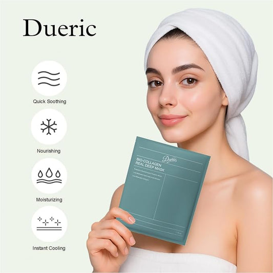 Bio Collagen Face Mask, Deep Hydrating Sheet Mask, Korean Collagen Face Mask for Firming, Brightening & Anti-Aging, Hydrating Collagen Facial Treatment, 34g 4 sheets