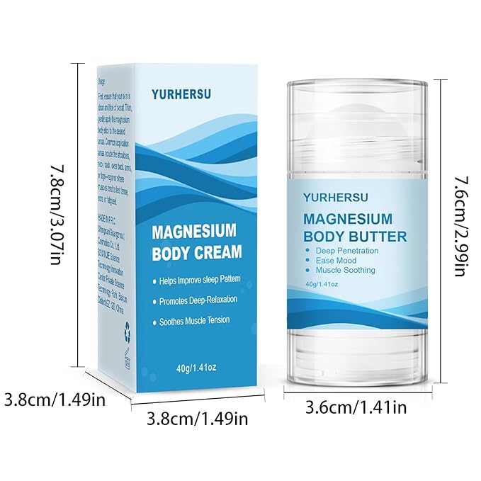 Magnesium Body Butter, Body Moisturizing Stick, Deeply Nourishing Soft Smooth Skin, Lightweight Delicate Texture Quickly Absorbed Non-sticky Reduce Stress For Skin Care