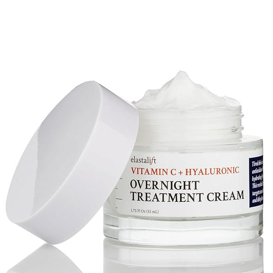Elastalift Renewing Night Cream | Brightening Vitamin C Cream + Hyaluronic Acid Moisturizer For Face | Oil-Free Overnight Correcting Facial Treatment Night Lotion | Skin Care Face Cream, 1.75 Fl Oz