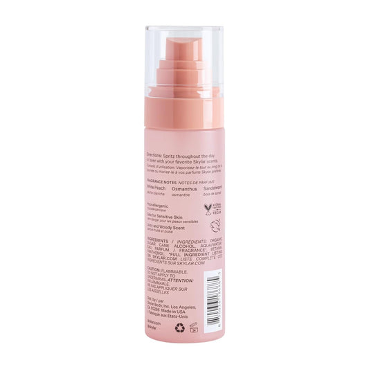 Skylar Peach Fields Hair & Body Mist | Hypoallergenic & Clean Fragrance | Vegan, Cruelty Free, and Safe For Sensitive Skin | 80 ML, 2.7 Fl Oz