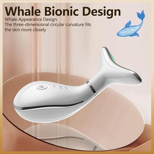 Home face and Neck Anti-Wrinkle and Anti-Aging Beauty Tool, Convenient 3-in-1 Skin Care Facial Massager, Face Shaping Tool, Vibration for Daily use at Home (White)